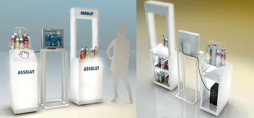 On Target diseña y fabrica para Absolut un mueble interactivo con leds para eventos