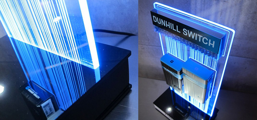 On Target PLV presenta un expositor luminoso sobremesa led luz filtrante Dunhill.