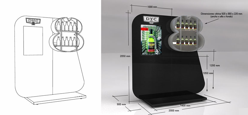 On Target diseña y produce una trasera para un evento de DYC. Diseño 3D.