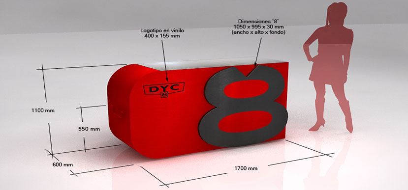 On Target diseña y produce una barra para DYC. Diseño 3D.