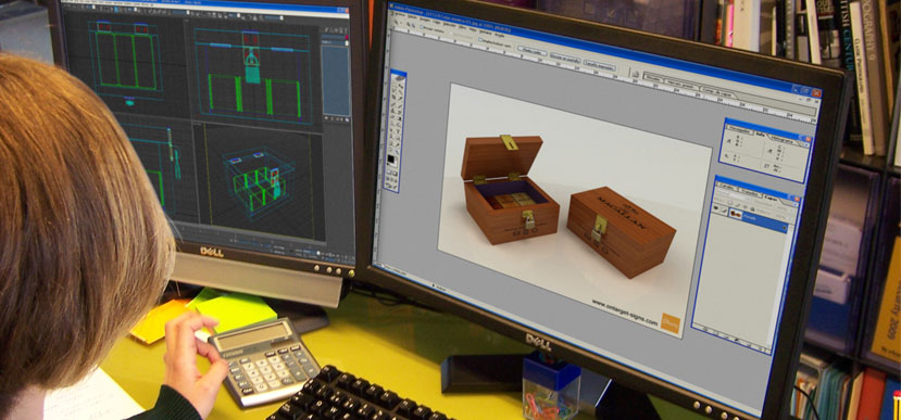 On Target diseña y fabrica estuches de madera personalizados para Macallan. Diseño 3D.