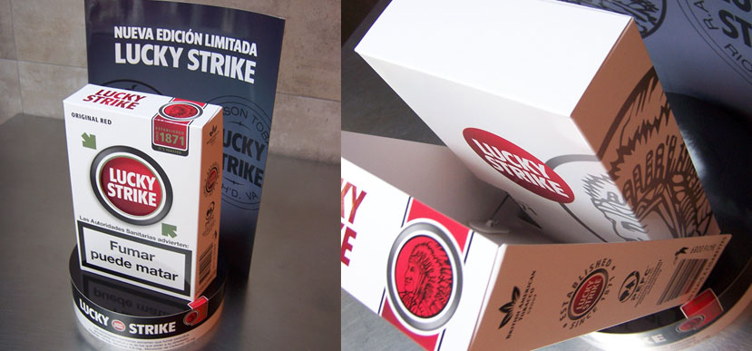 On Target diseña y fabrica un display basado en cartón con movimiento oscilante para Lucky Strike.