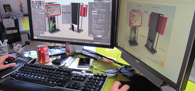 On Target diseña y fabrica un totem multimedia para pantalla 3D_diseño