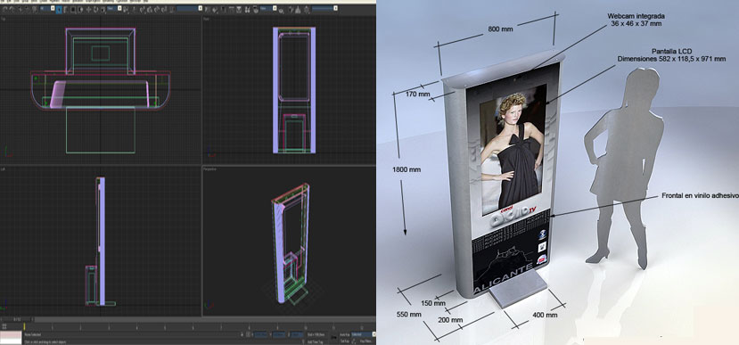 On Target diseña y fabrica un totem vertical interactivo para Ono. Diseño 3D.